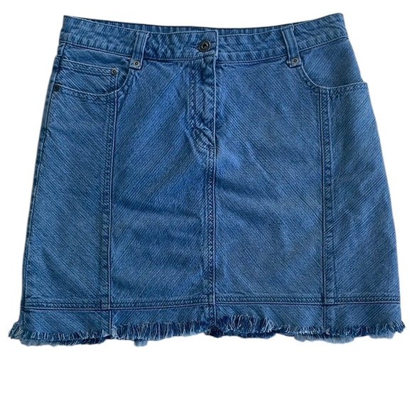 CHRISTOPHER & BANKS WOMENS FRINGED HEM MINI SKIRT WITH POCKETS SIZE 6 - Picture 1 of 7
